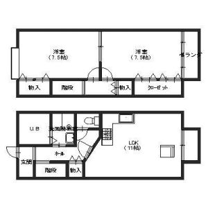 フラワーパーク南四十万　Ａ棟_０００Ｂ_間取り画像